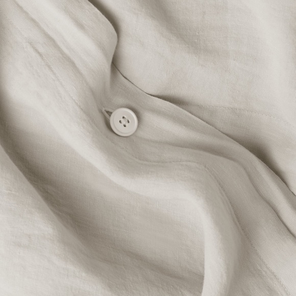 Parachute Home Full Queen Linen Duvet Cover in Bone - Picture 2 of 3